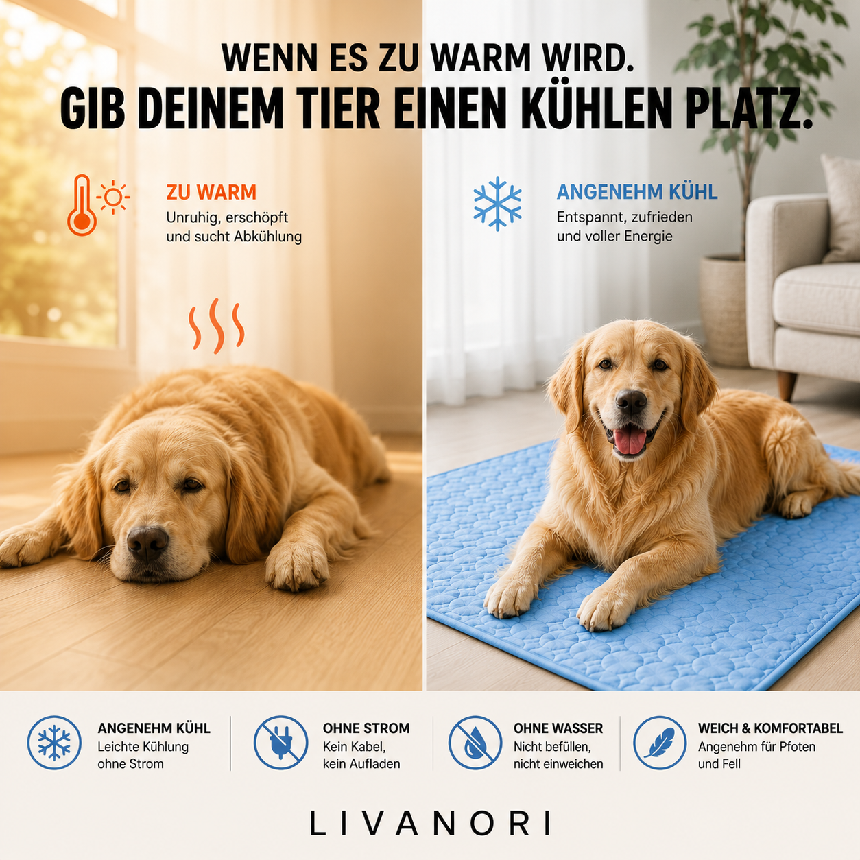 Livanori™ Kühlmatte für Haustiere