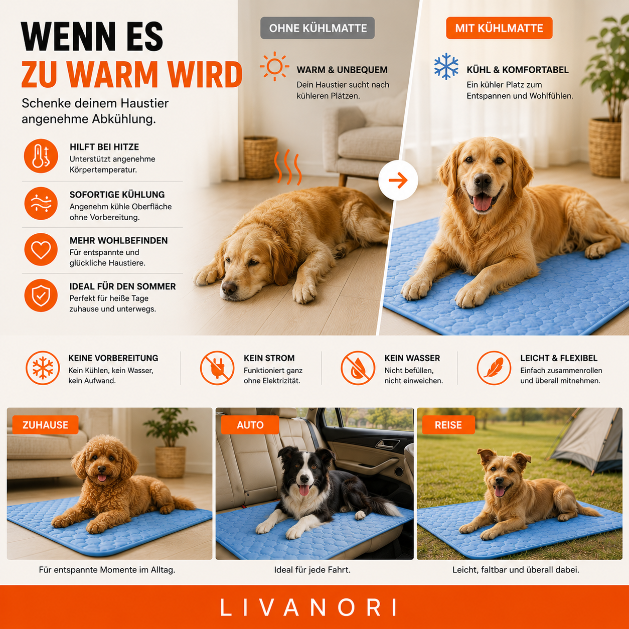 Livanori™ Kühlmatte für Haustiere